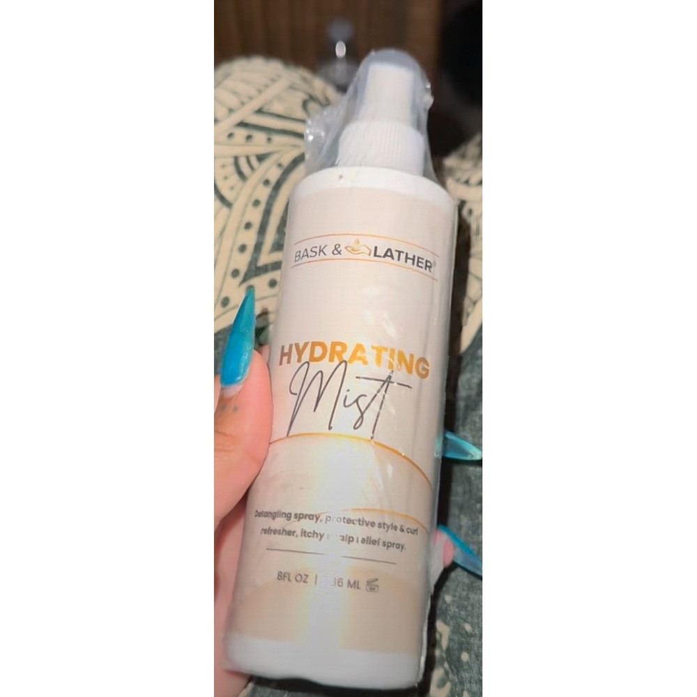 Bask & Lather Hydrating Mist Detangling Spray Curl Refresher 8oz New Sealed